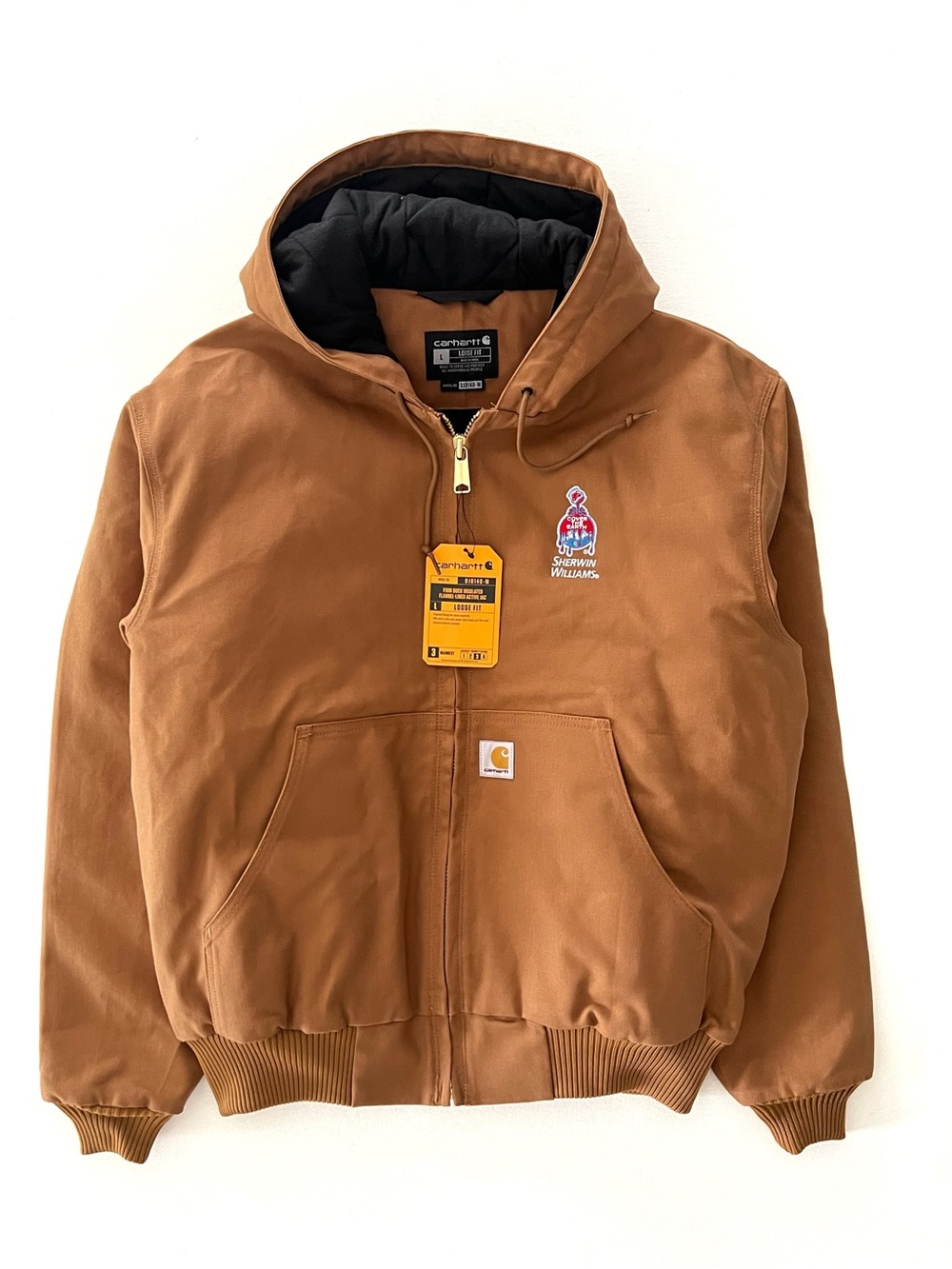 Carhartt Firm Duck Insulated Flannel-Lined Active Jac Large NWT Embroidered